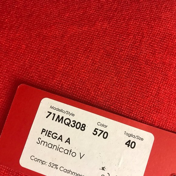 Roberta di Camerino red cashmere linen sleeveless scoop neck knit top 40 NWT - Picture 3 of 7